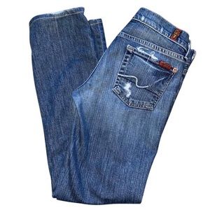 7 FOR ALL MANKIND STRAIGHT LEG BLUE JEANS